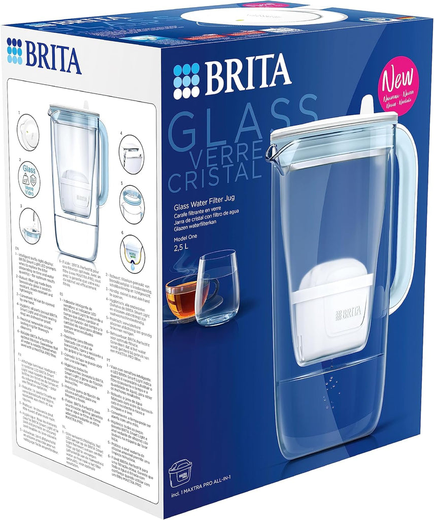 Brita Glass Jug One Blue 2.4L - Khubchands