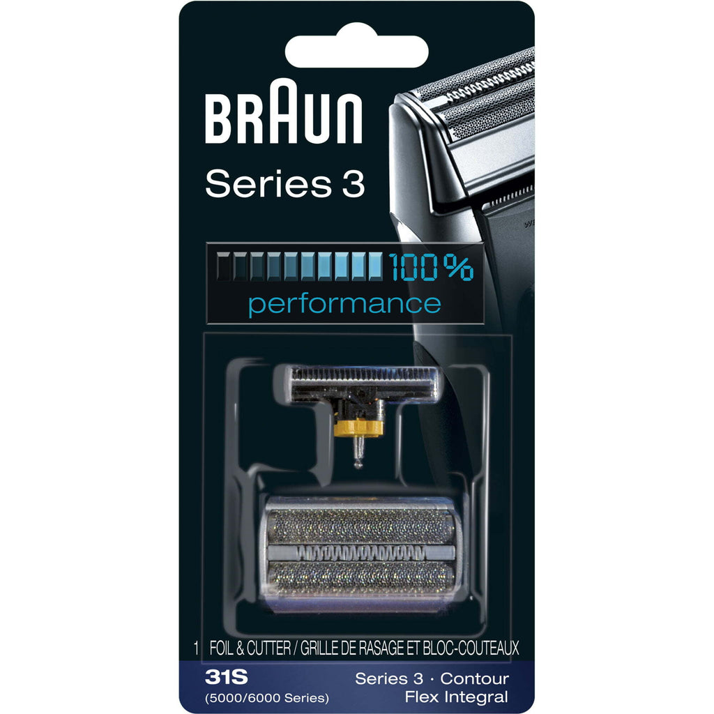 Braun Series 3 31S Electric Shaver Head Replacement Cassette, Silver - Khubchands